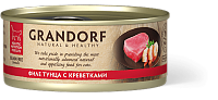 Grandorf Adult Grain Free Влажный беззерновой корм для кошек, филе Тунца и Креветки