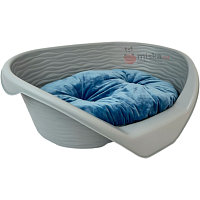 Zliger Лежак для кошек и собак пластиковый с подушкой, серый, 605*415*205 мм