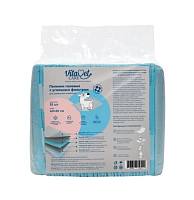 VitaVet Care Пеленки гелевые с фиксирующими полосками и угольным фильтром для кошек и собак 40*60см 35шт