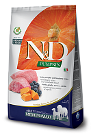 Farmina N&D Pumpkin Adult Medium&Maxi Lamb, Pumpkin&Blueberry Сухой корм для собак средних и крупных пород, Ягненок, Тыква и Черника