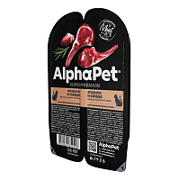 AlphaPet Superpremium Влажный корм для взрослых стерилизованных кошек, Ягненок и Сердце в желе